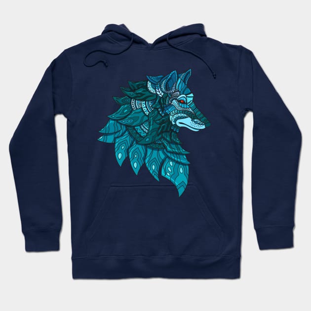 Bohemian Wolf Profile Hoodie by machmigo